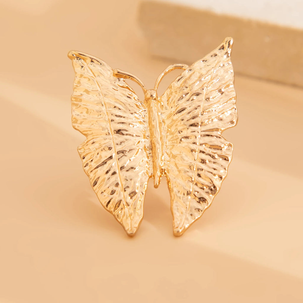 Metal Butterfly Flowers Ring for Women Fashion