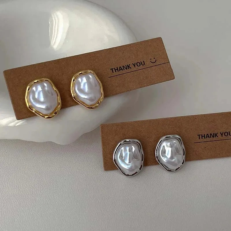 Metal Pearl Earrings for Women