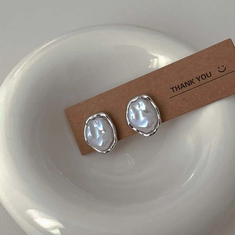 Metal Pearl Earrings for Women