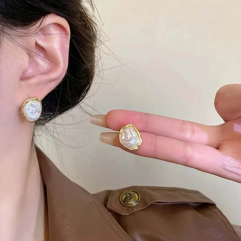 Metal Pearl Earrings for Women