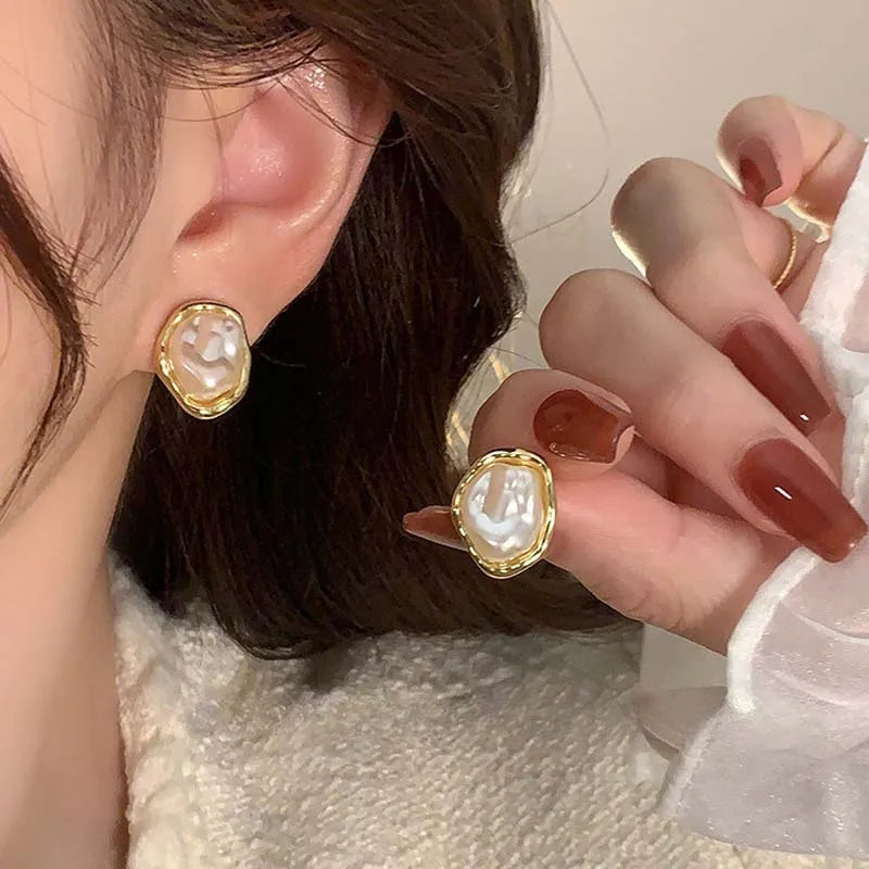 Metal Pearl Earrings for Women