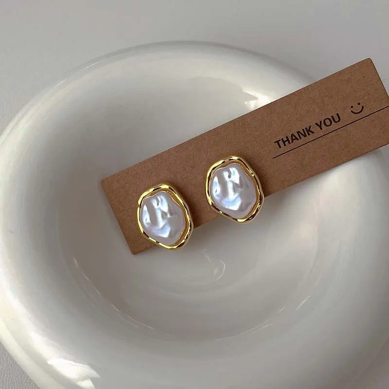 Metal Pearl Earrings for Women