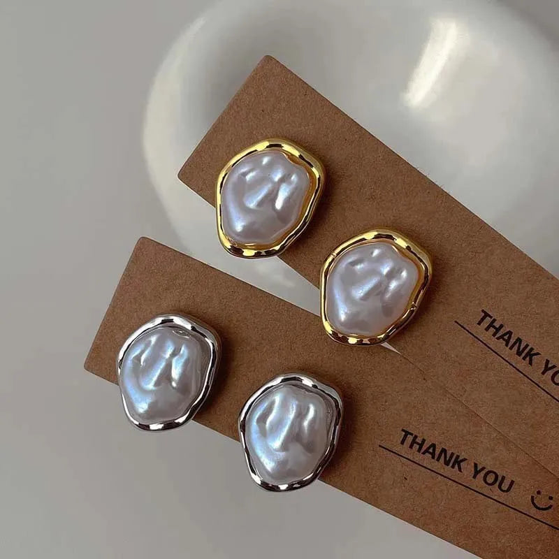 Metal Pearl Earrings for Women