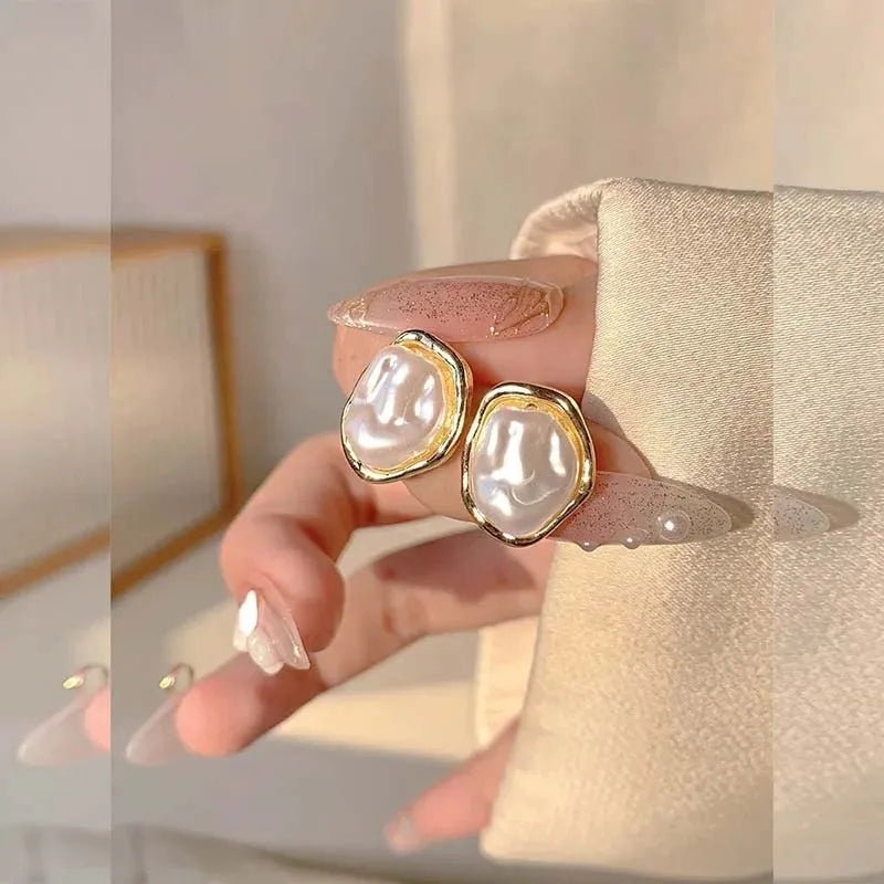 Metal Pearl Earrings for Women